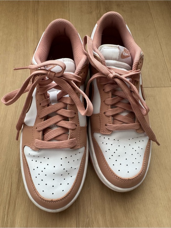 Nike Shoes - Nike White and Dusty Pink Low-Top Sneakers